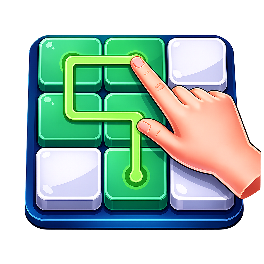 BlockFill One Line Puzzle Game Logo